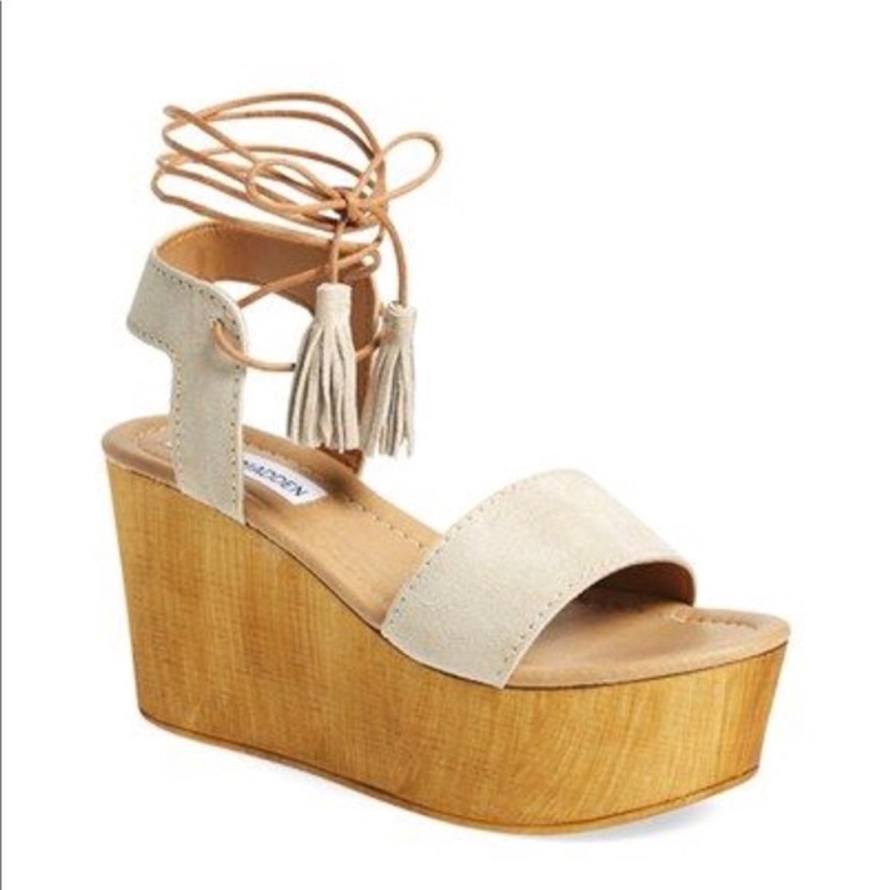 Steve Madden Shannon wood platform laceup wedge